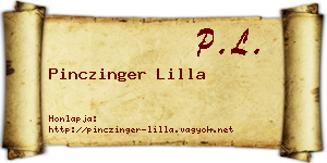 Pinczinger Lilla névjegykártya